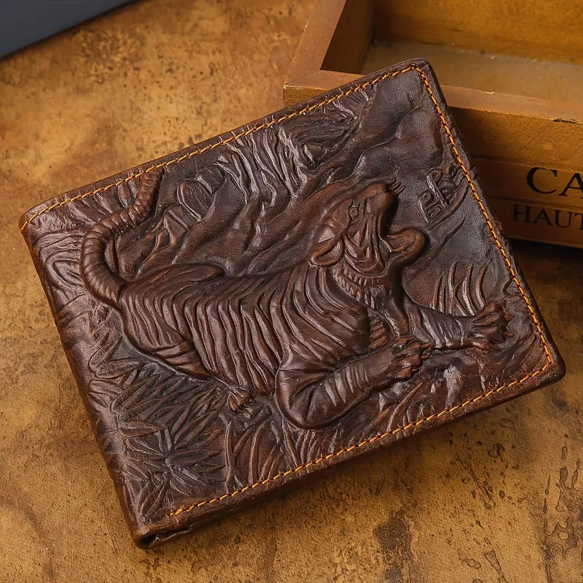 Portefeuille vintage en cuir véritable pour hommes