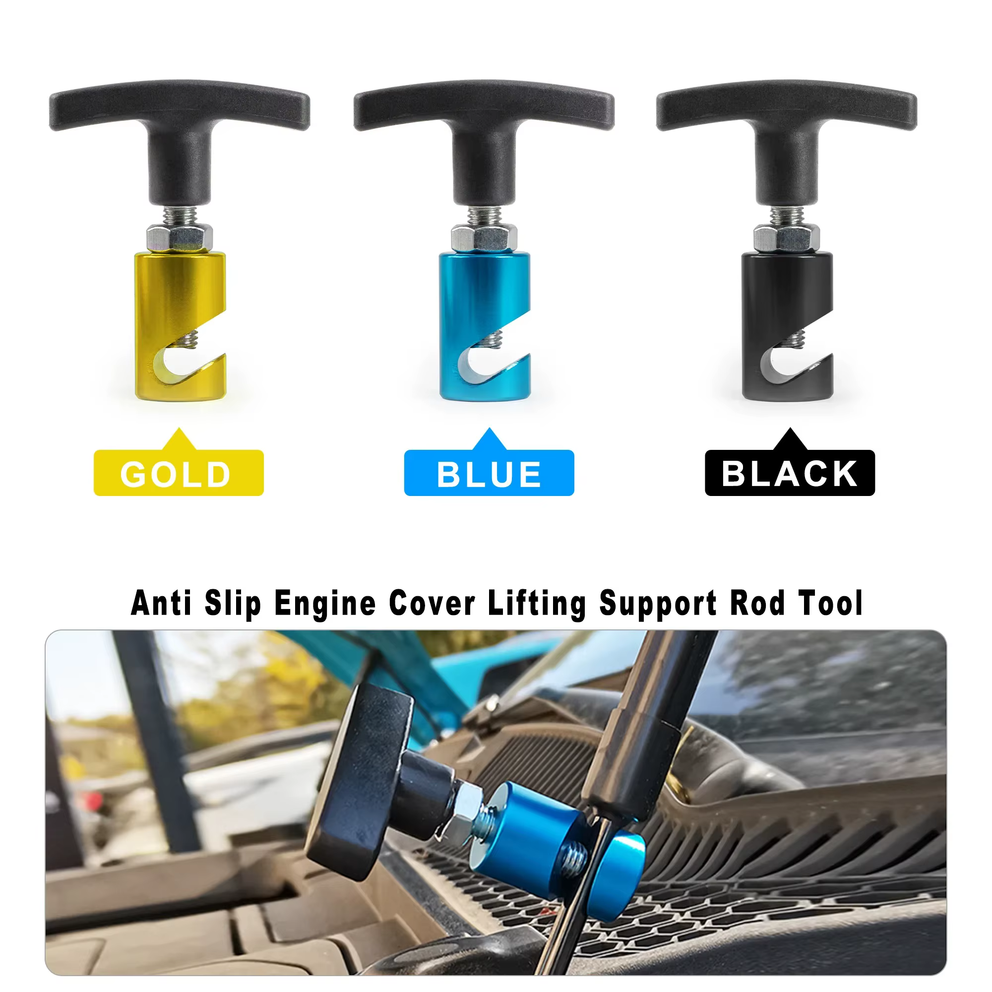 Support de capot de voiture, pince de fixation antidérapante à pression d'air, couvercle de moteur, tige de Support de levage, accessoires de serrage d'absorption