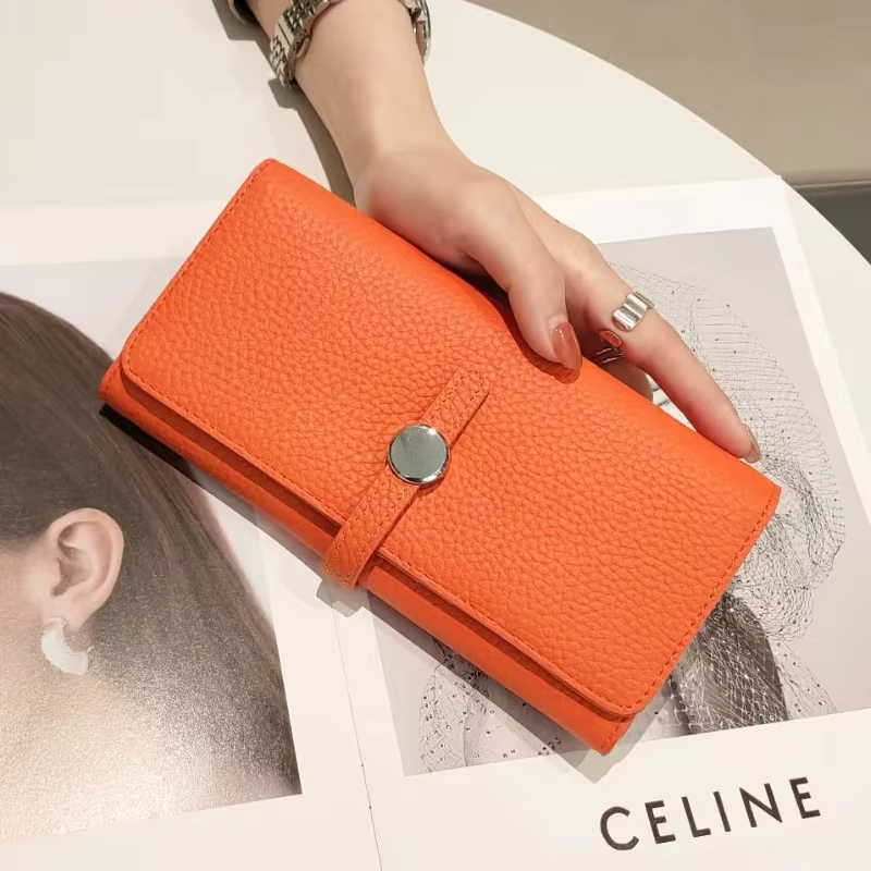 Portefeuille en cuir véritable pour femmes