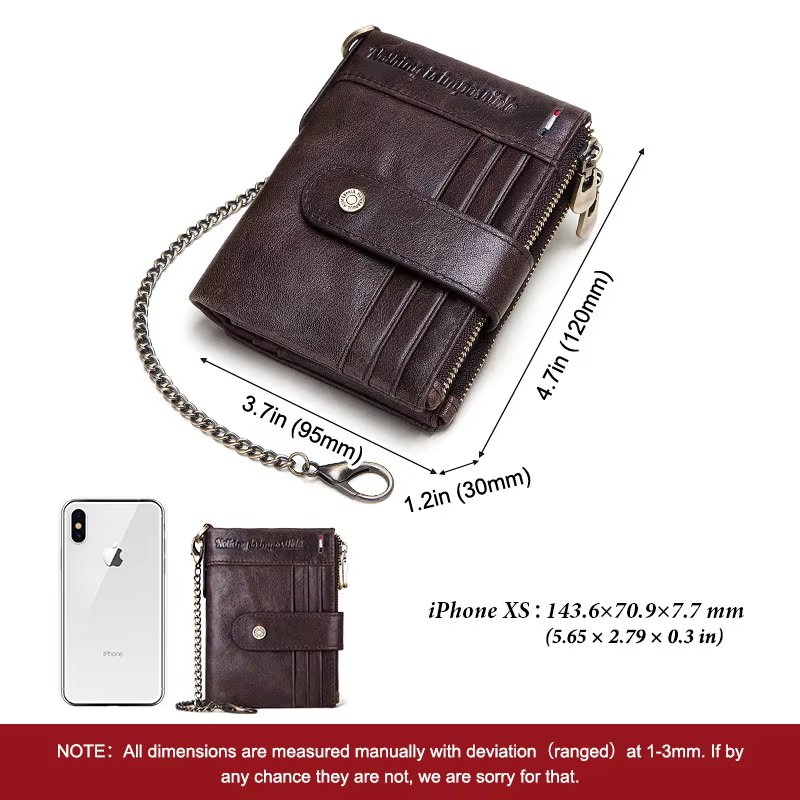 Portefeuille décontracté en cuir véritable pour homme
