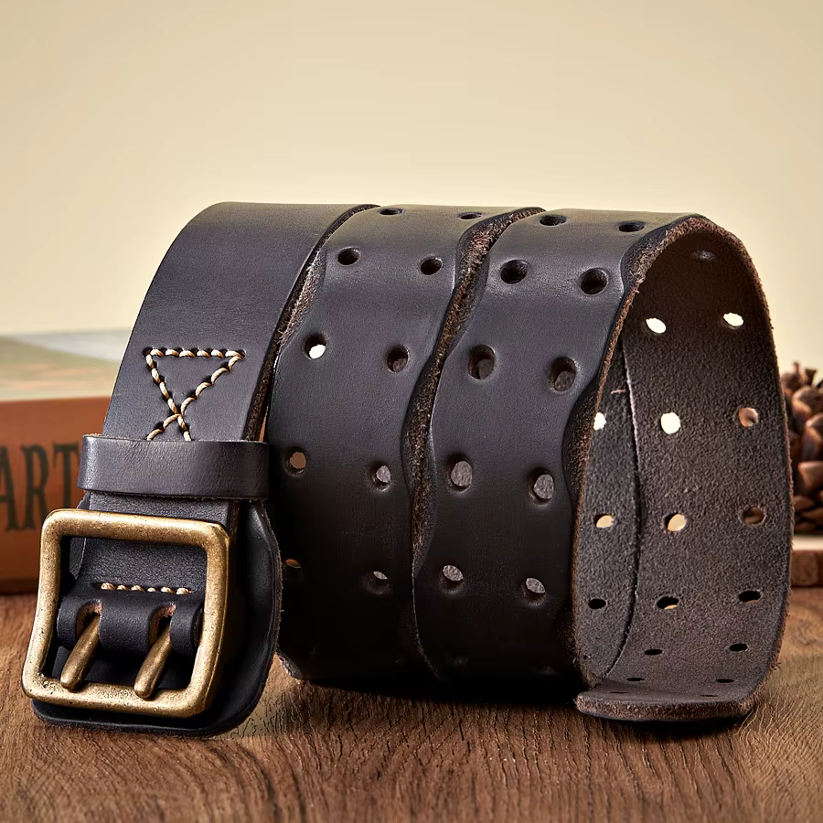 Ceinture en cuir d'origine épaisse Vintage hommes large