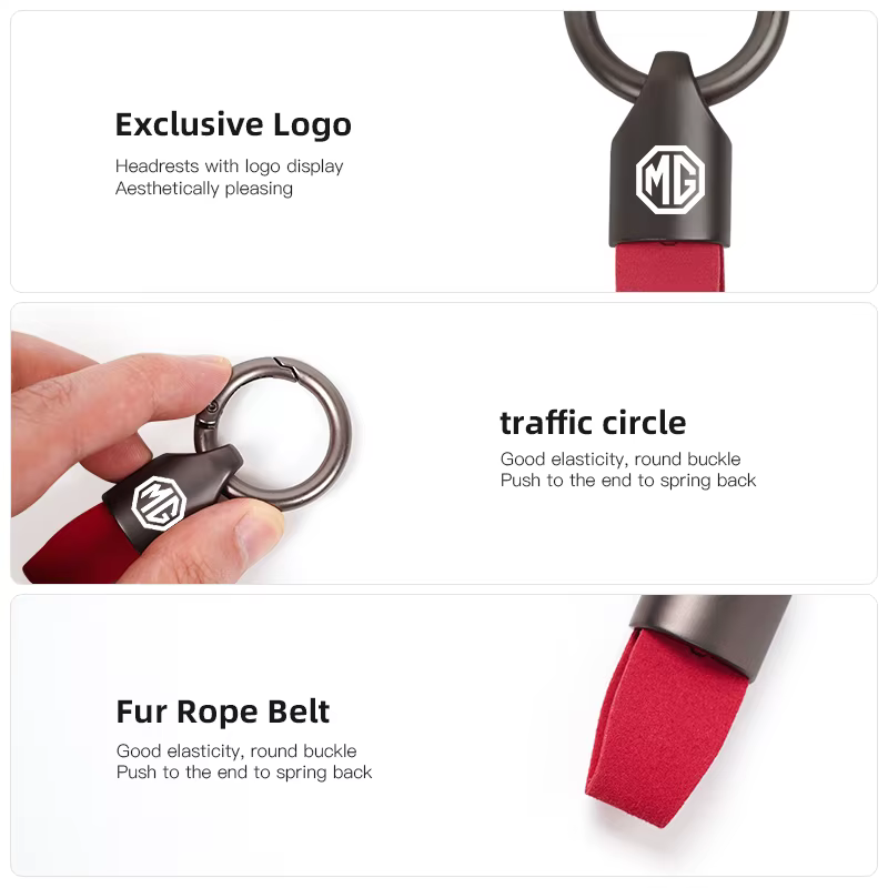 Porte-clés de luxe en daim/métal pour hommes et femmes