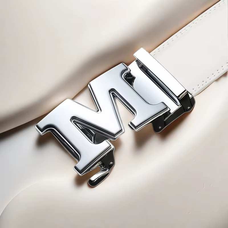 Ceinture blanche pour homme 2026 avec boucle automatique en alliage – Tendance