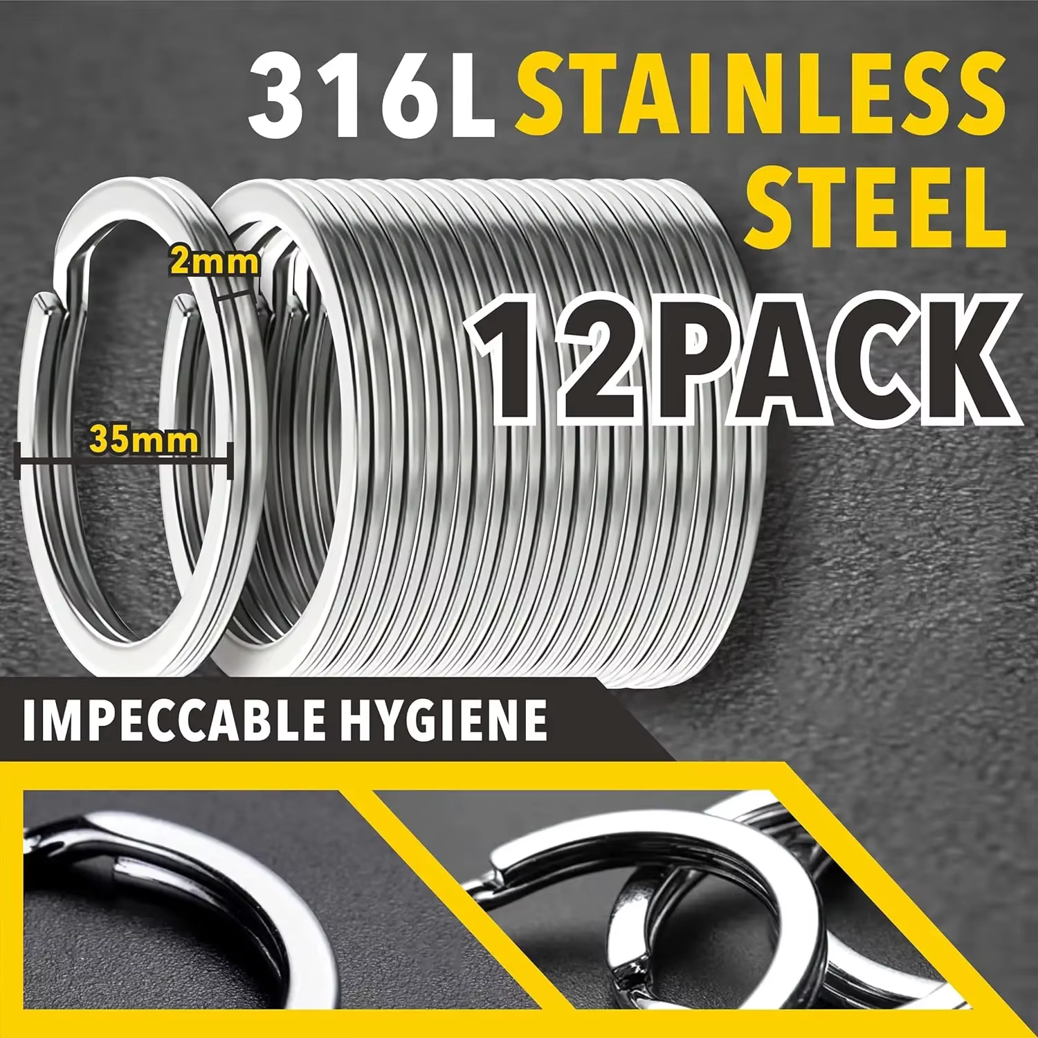 Porte-clés en acier inoxydable