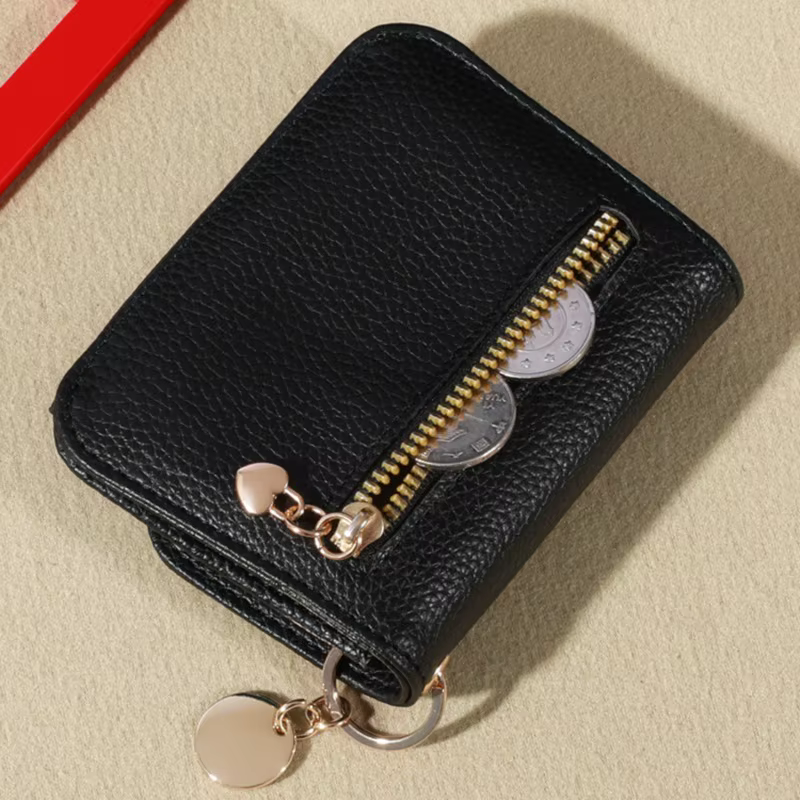 Portefeuille court pliable pour femmes, portefeuille en cuir Pu de qualité, porte-monnaie court Simple, porte-cartes de couleur unie, mignon, pour femmes
