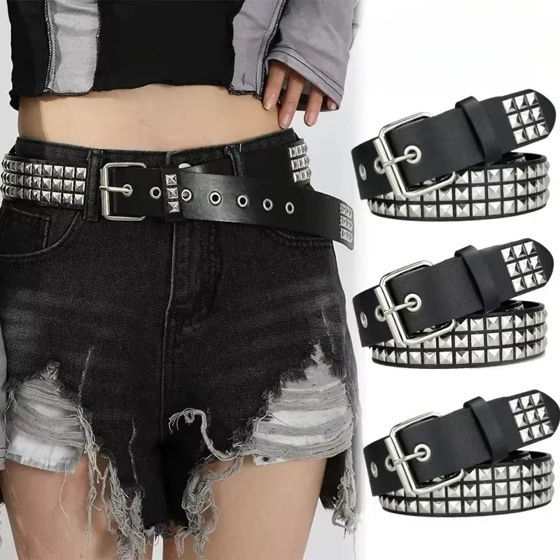 Tendance Rivet ceinture métal lourd