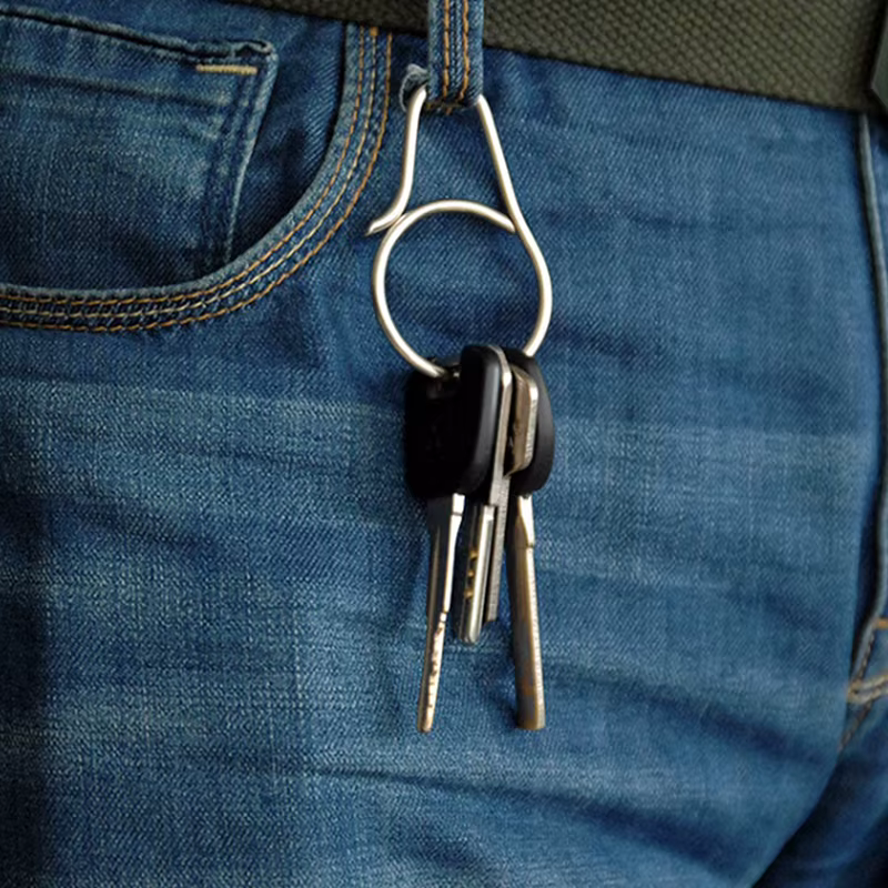 Porte-clés en alliage de titane avec clip ceinture