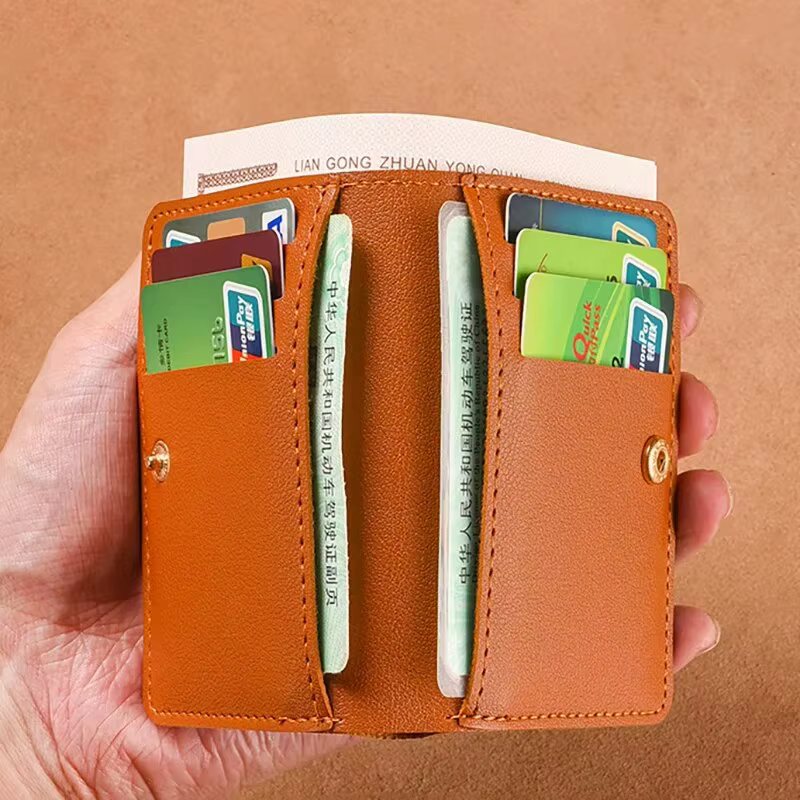 Petit portefeuille classique en cuir PU pour hommes et femmes