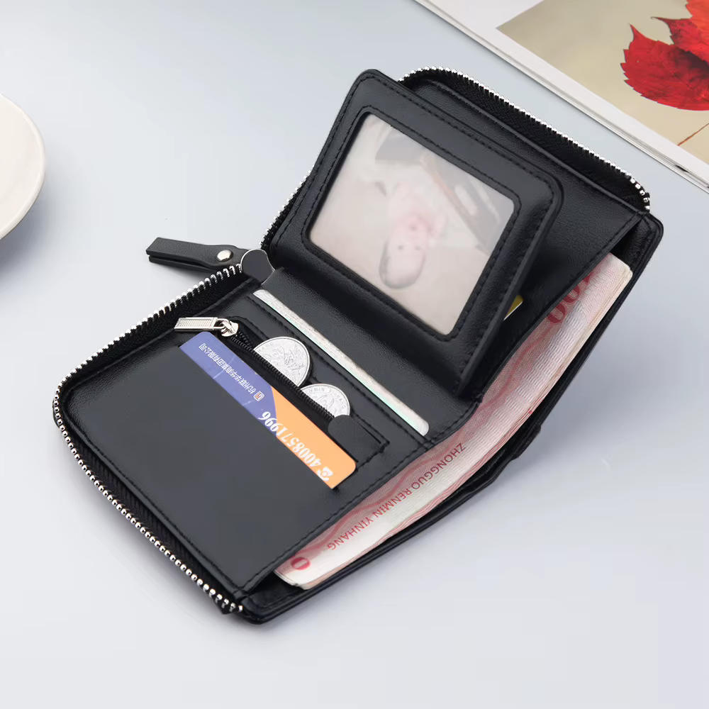 Portefeuille court en cuir PU pour hommes