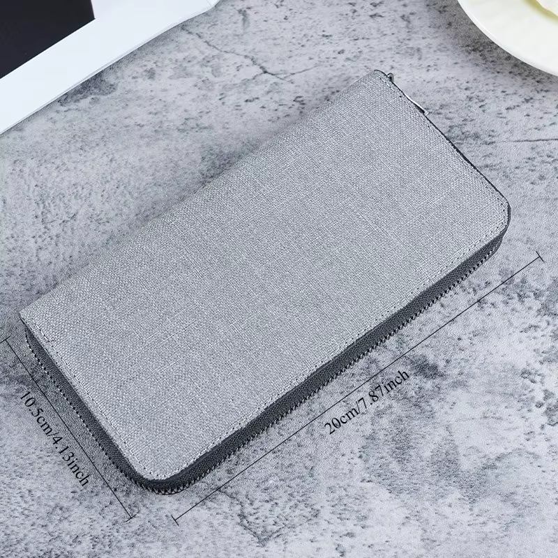 Nouveau portefeuille Long en toile pour hommes-pochette à fermeture éclair de grande capacité