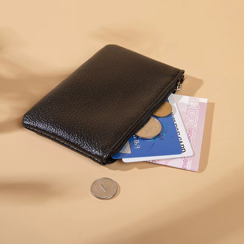 Porte-monnaie à motif Litchi pour femme et homme