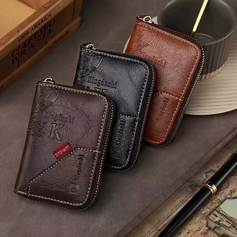 Portefeuille Vintage en cuir PU
