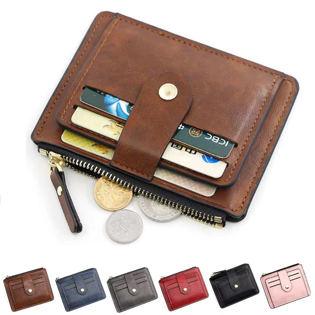 Petit portefeuille de luxe en cuir pour hommes et femmes