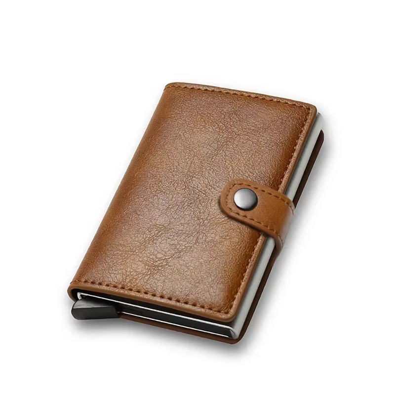 Anti Rfid banque porte-carte de crédit portefeuilles hommes en cuir PU