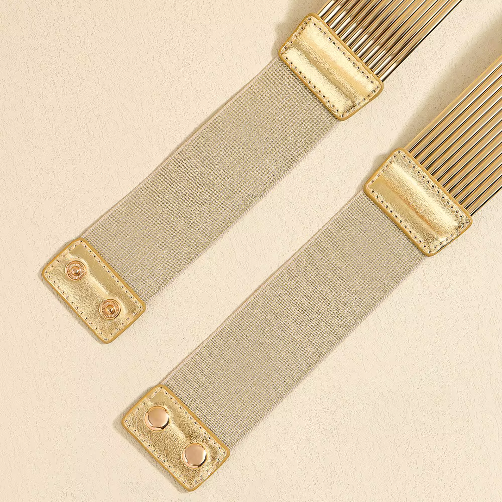 Ceinture de taille dorée élastique pour femme