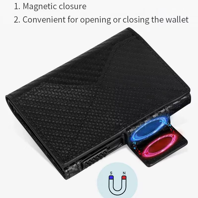 VM FASHION KISS hommes portefeuille en alliage d'aluminium automatique Pop-Up porte-carte multi-fentes Portable antivol