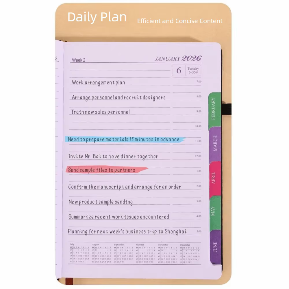 Carnet de planification A5 en cuir PU