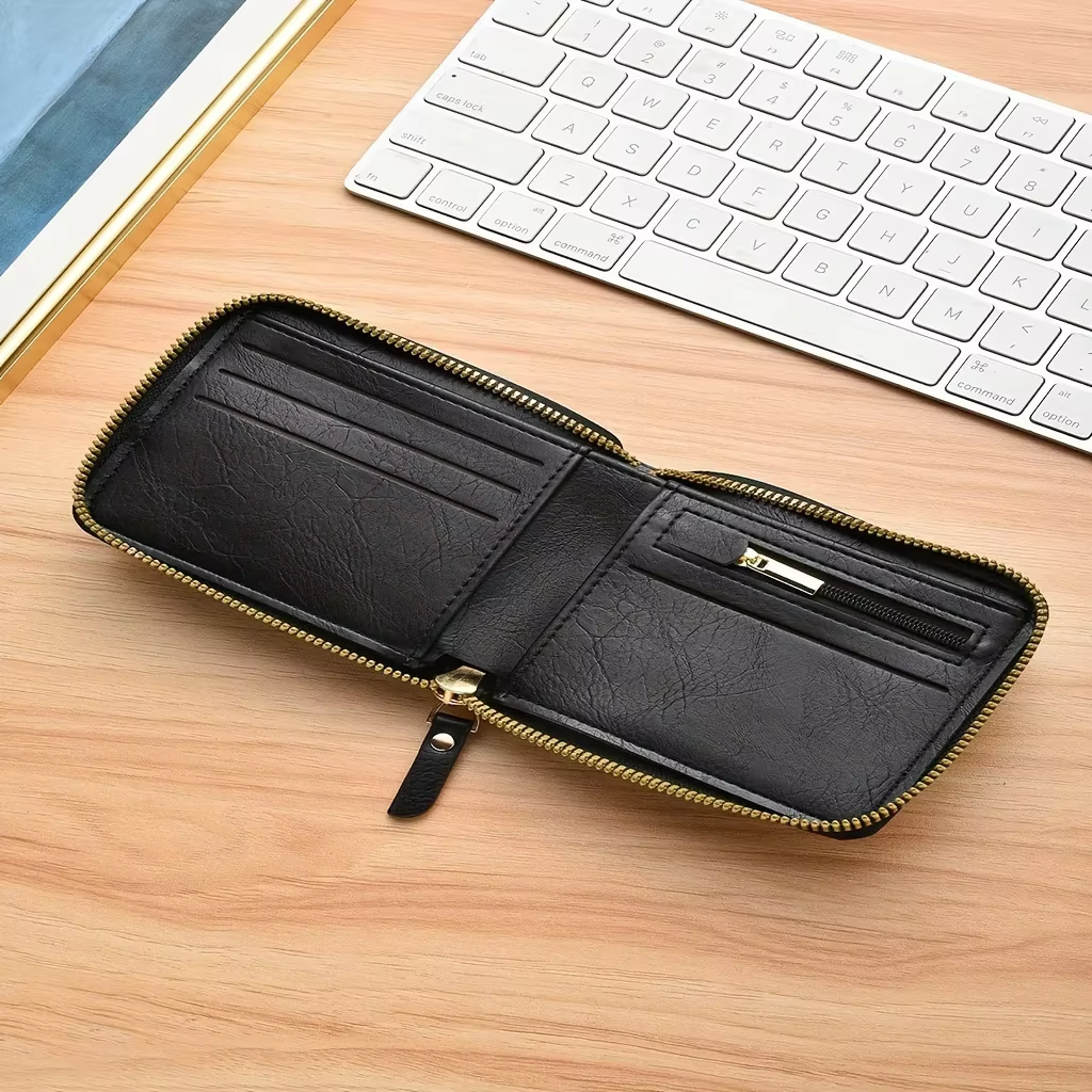Portefeuille en cuir PU avec nom personnalisé personnalisable pour hommes – Cadeau idéal pour les garçons d'honneur