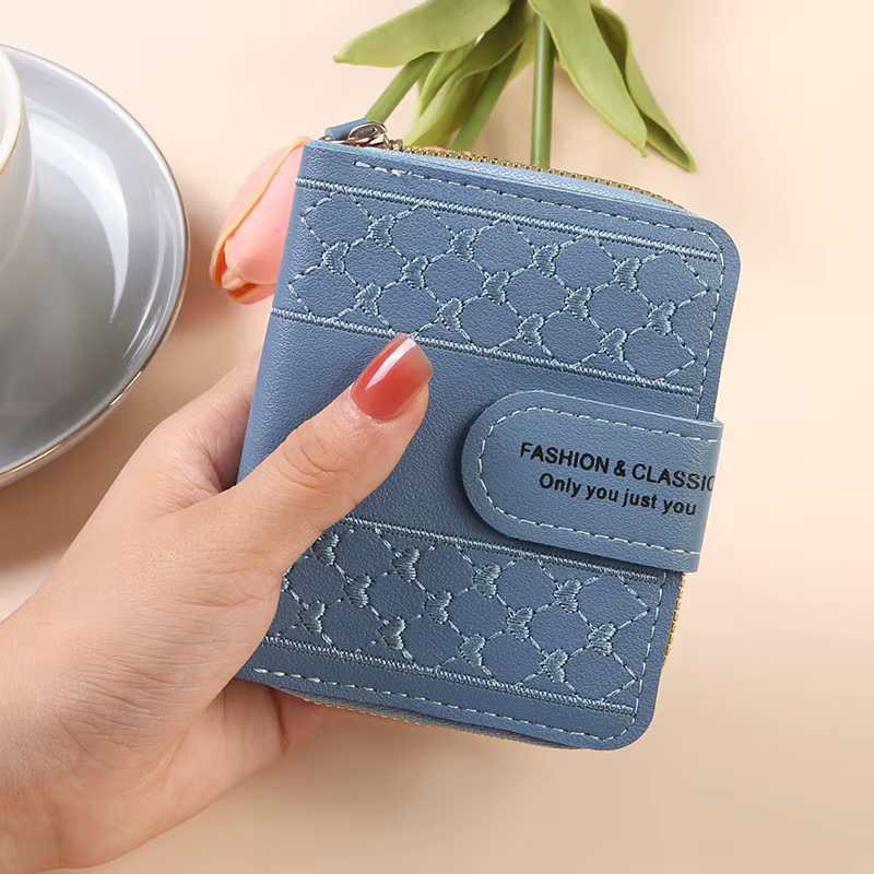 Nouveau portefeuille court zippé pour femme