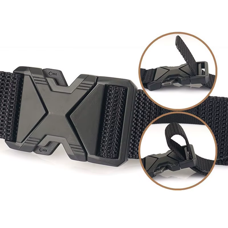 Ceinture à boucle en Nylon tressé pour hommes