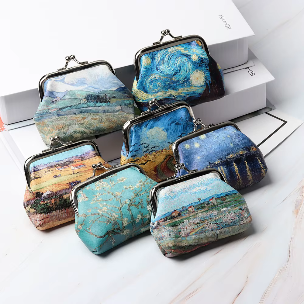 Petit porte-monnaie avec peinture à l'huile Van Gogh