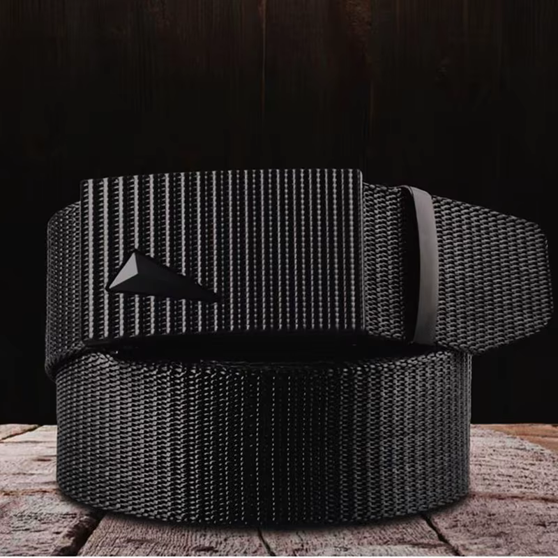 Ceinture en toile et nylon à boucle automatique pour homme, mode coréenne, entraînement extérieur et militaire