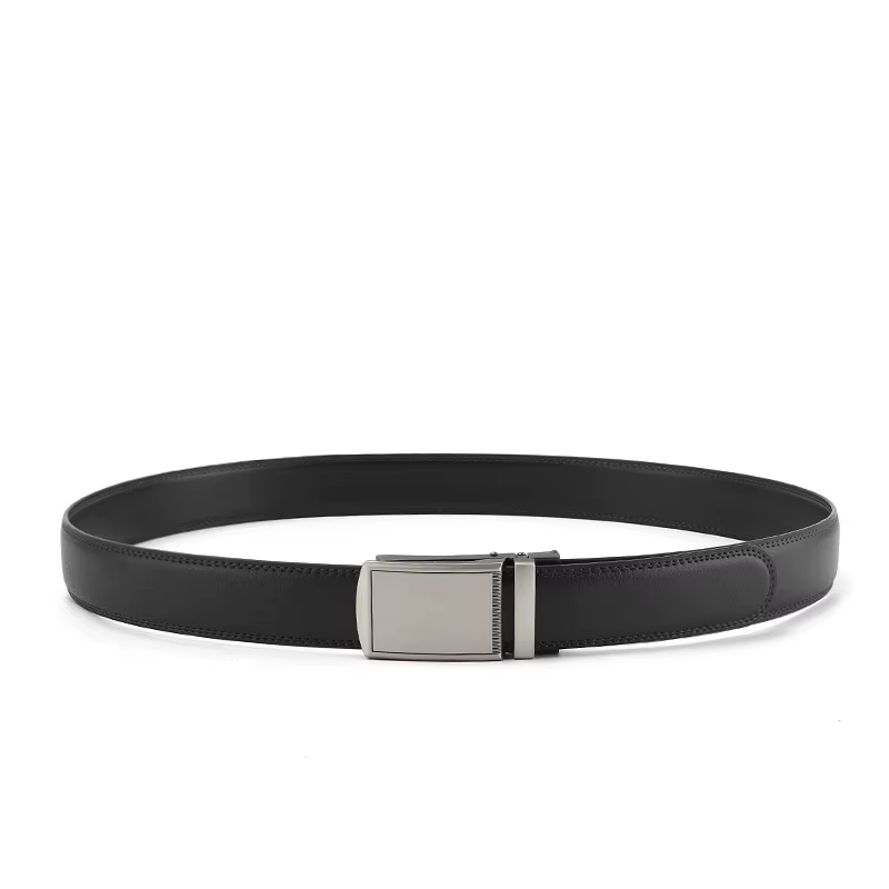 Ceinture en cuir de luxe de couleur unie pour homme