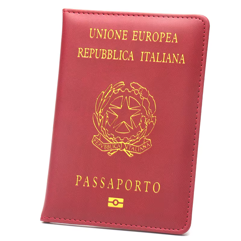 Porte-passeport en cuir italien