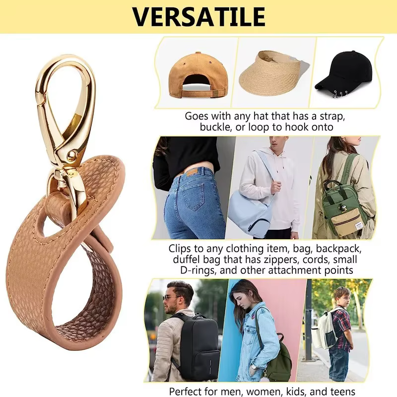 Clip de chapeau de voyage en cuir Simple