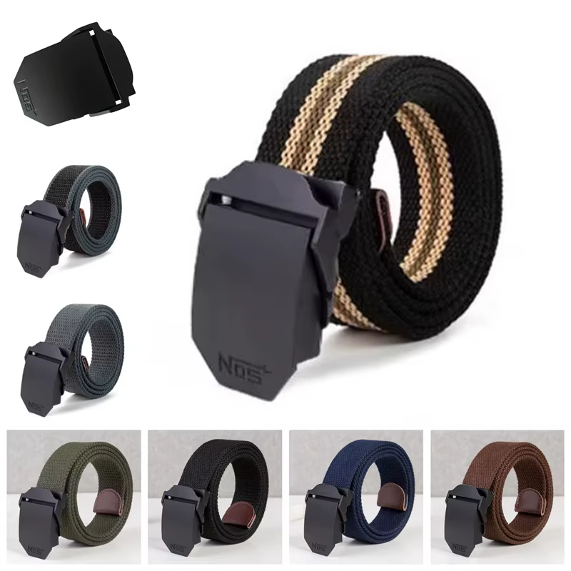 Ceinture noire de créateur avec boucle pour homme