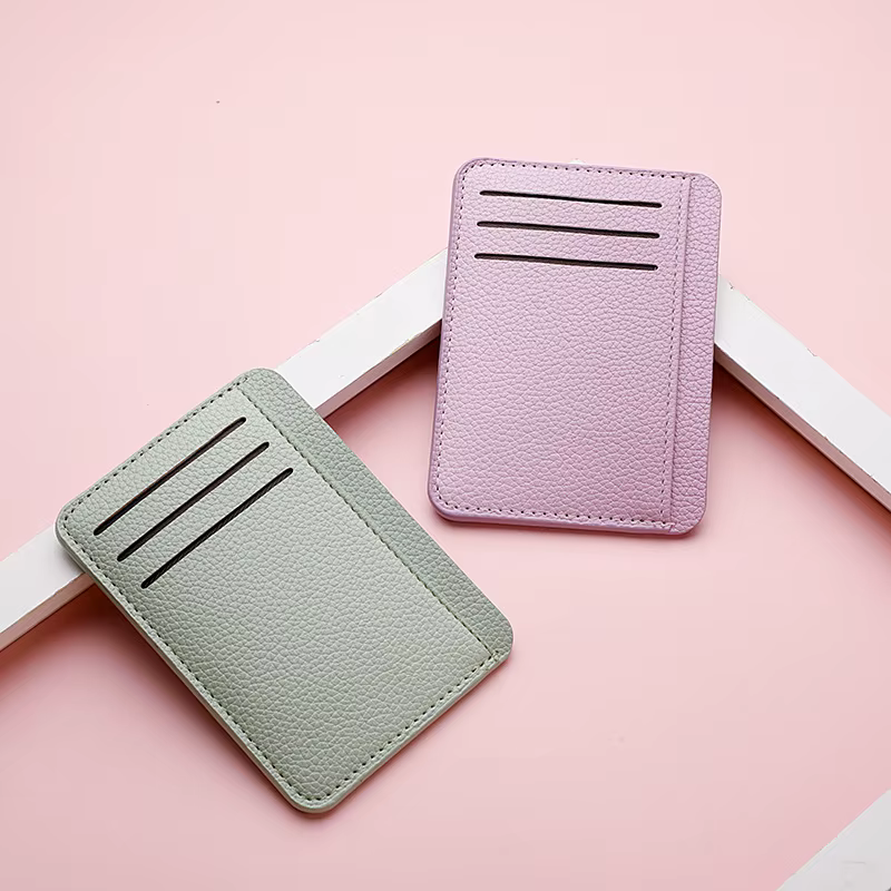 Porte-carte simple Mini porte-carte de crédit en simili cuir solide