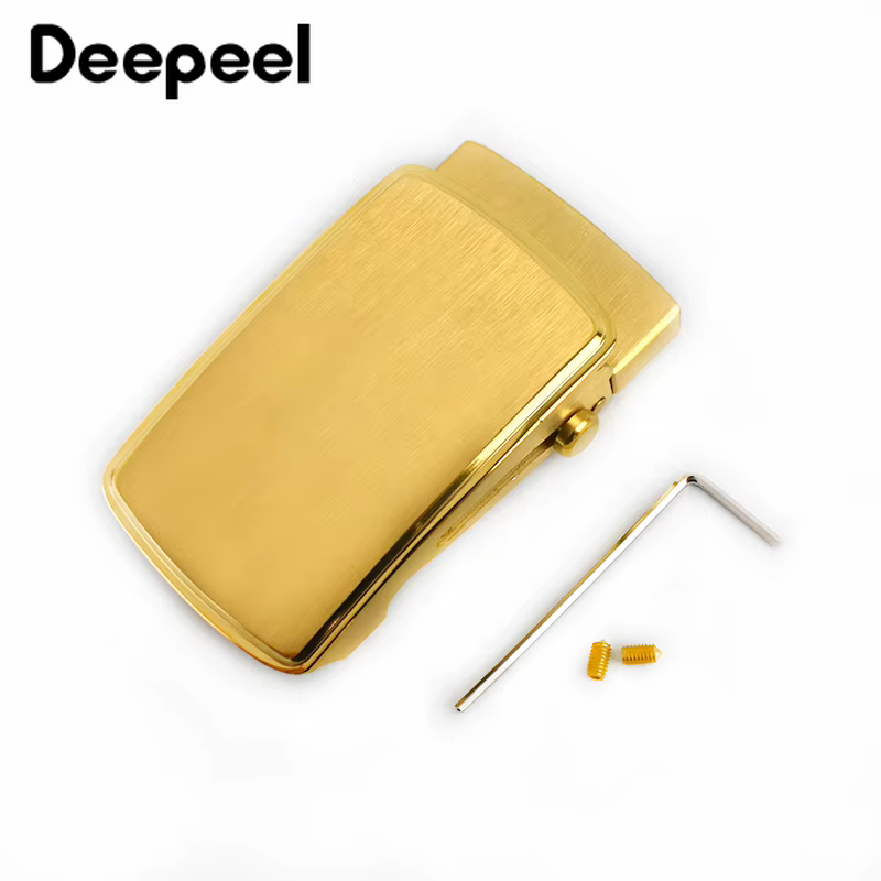 Boucle de ceinture en acier inoxydable 36mm/39mm, fermoir à roulettes en laiton massif, boucles automatiques sans dents, accessoires de tête en cuir