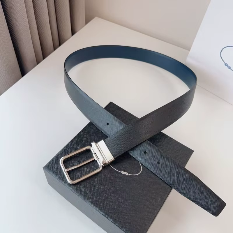 Nouvelle ceinture en cuir double face pour homme