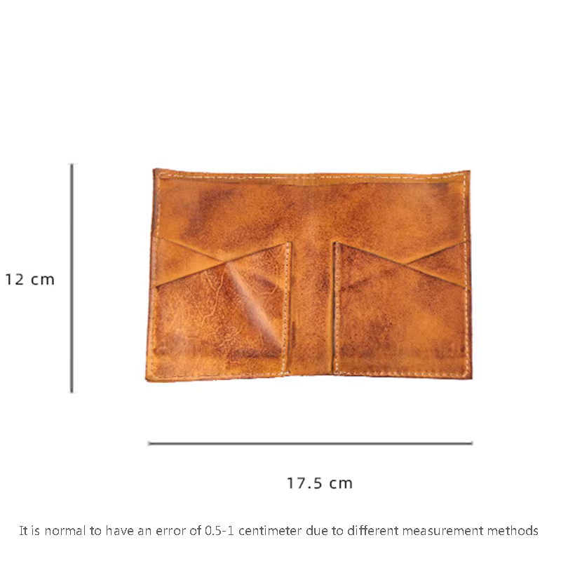 Portefeuille court rétro multicolore pour hommes, fait à la main, en cuir tanné végétal en détresse, fentes multi-cartes, porte-monnaie en cuir de vache