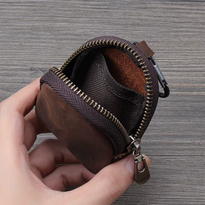 WERLLANDS Mousqueton en cuir PU multicolore rétro mini porte-monnaie porte-clés portefeuille