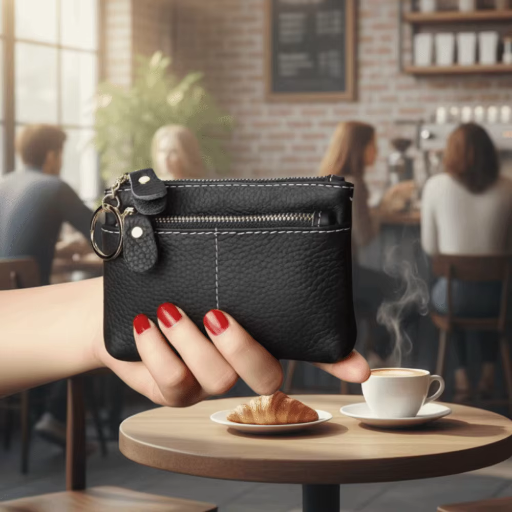 Porte-monnaie vintage mini en cuir PU avec plusieurs emplacements pour cartes
