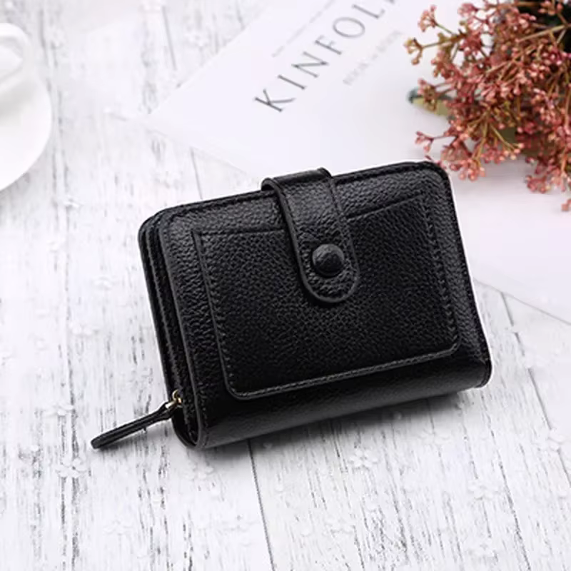 Mini porte-monnaie en cuir avec moraillon pour femme