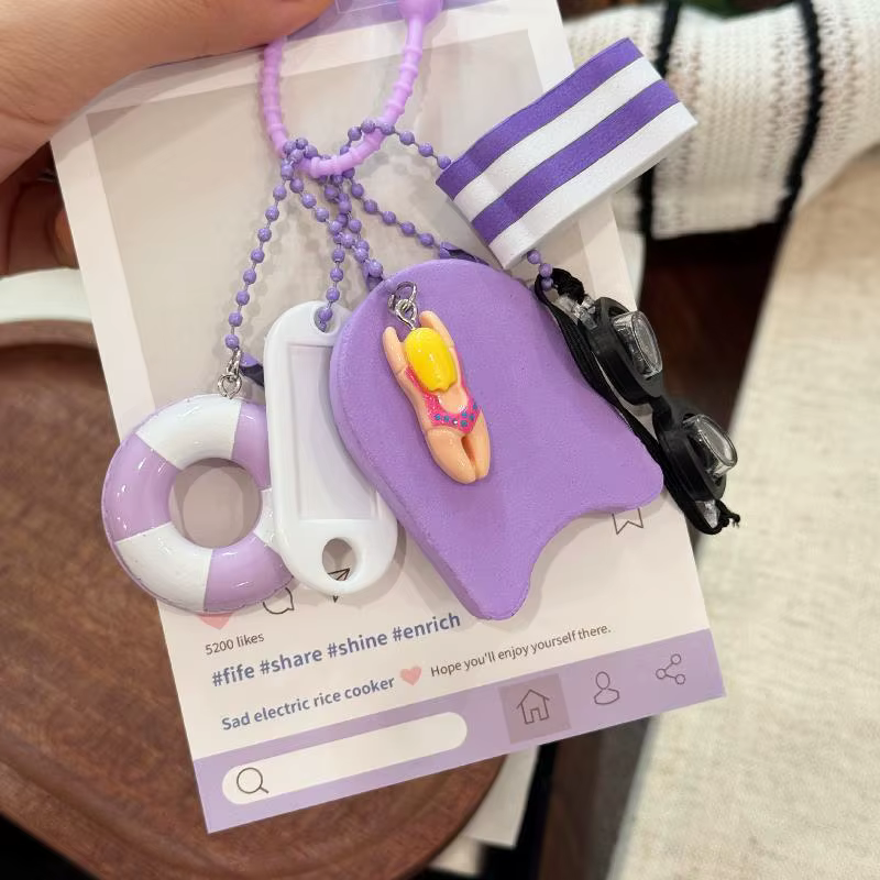 Porte-clés flottant, porte-clés violet flottant sur l'eau, porte-clés pour bateau, pour la pêche, la voile, le surf, la natation, les sports nautiques