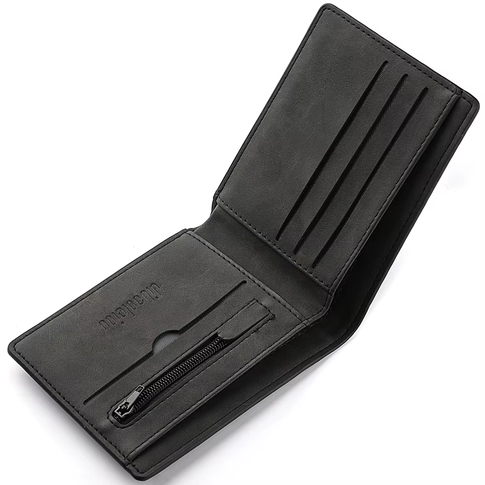 Portefeuille Bifold Vintage en Cuir PU pour Homme avec Imprimé Croix « Jésus m'a sauvé la vie »