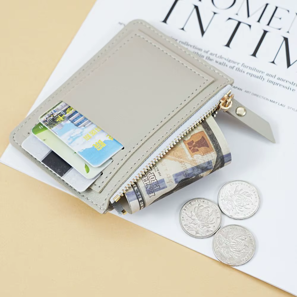 Porte-monnaie carré en cuir