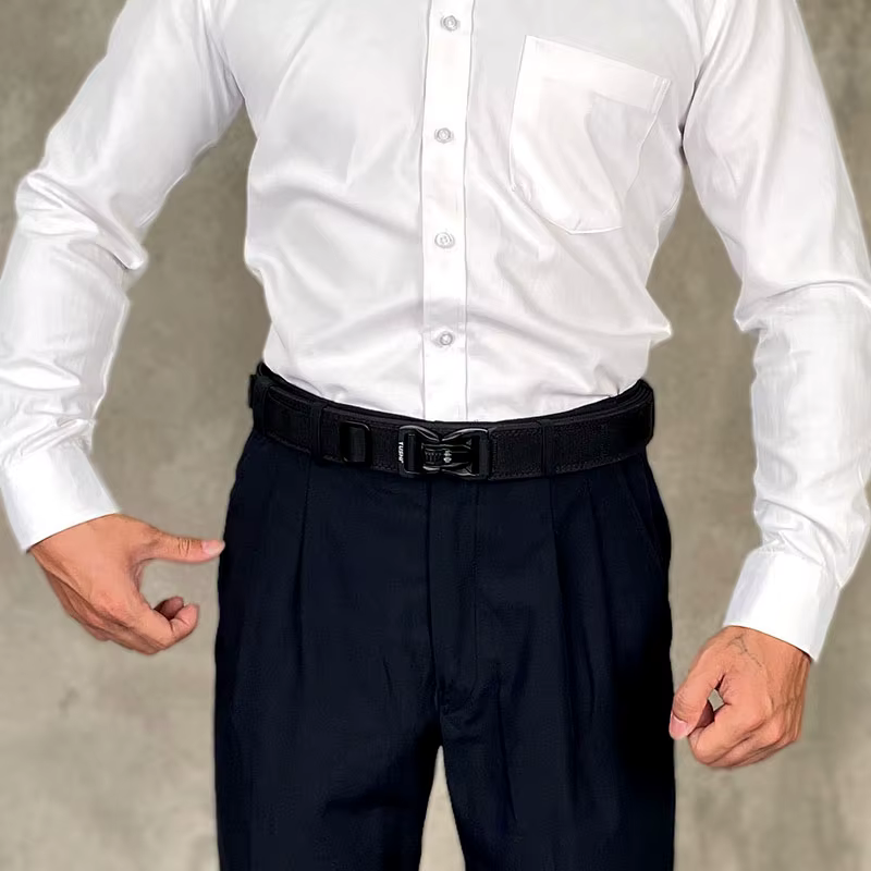KOLBER 105cm/115cm Ceinture tactique rigide pour hommes Boucle en métal