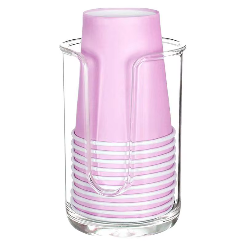 Distributeur de gobelets de salle de bains, porte-gobelet transparent et Durable, petit distributeur de gobelets en papier pour comptoirs de vanité de salle de bains, Table de maquillage