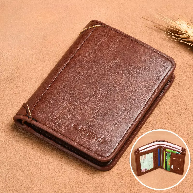 Portefeuille de luxe en cuir PU pour hommes
