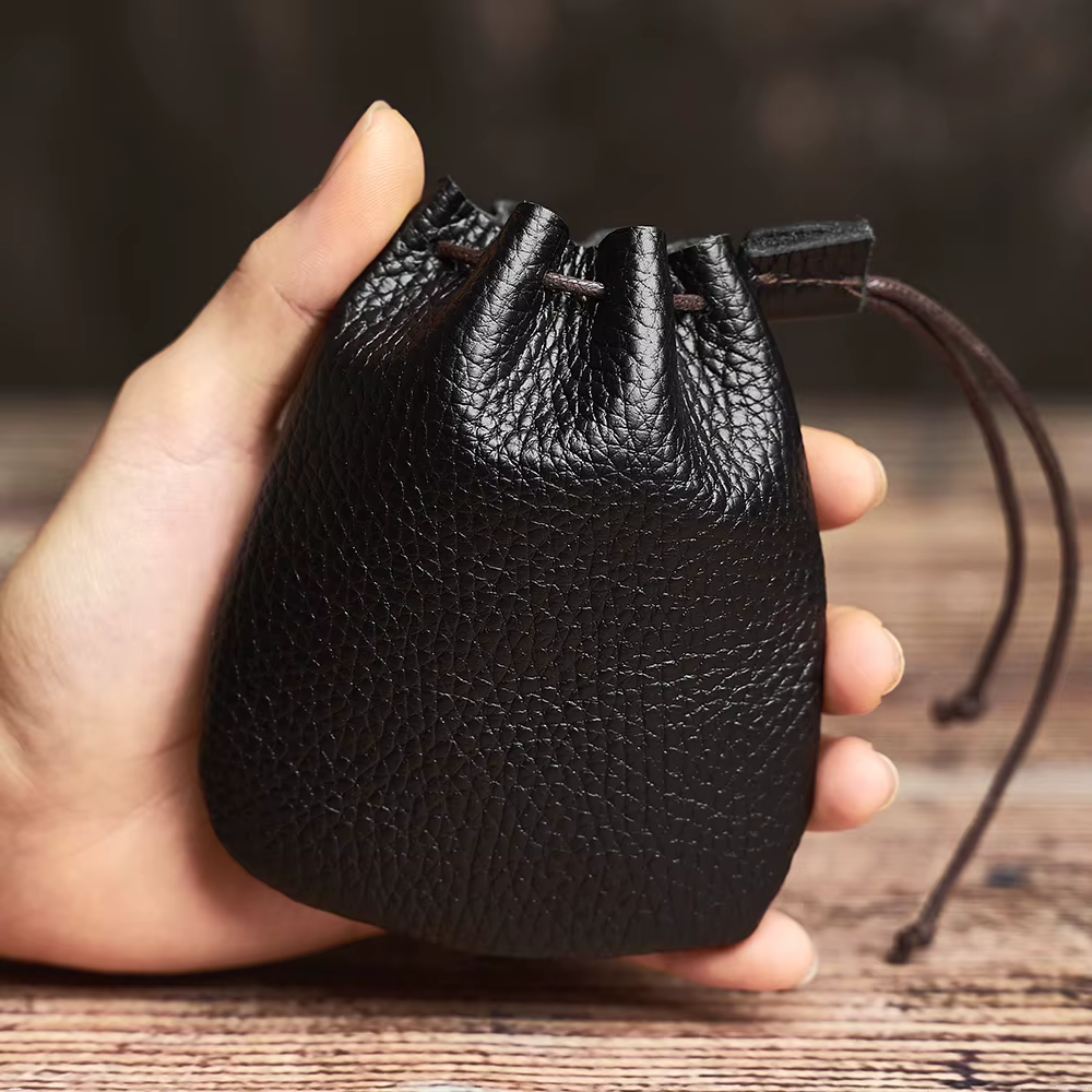 Porte-monnaie vintage en cuir véritable pour hommes et femmes