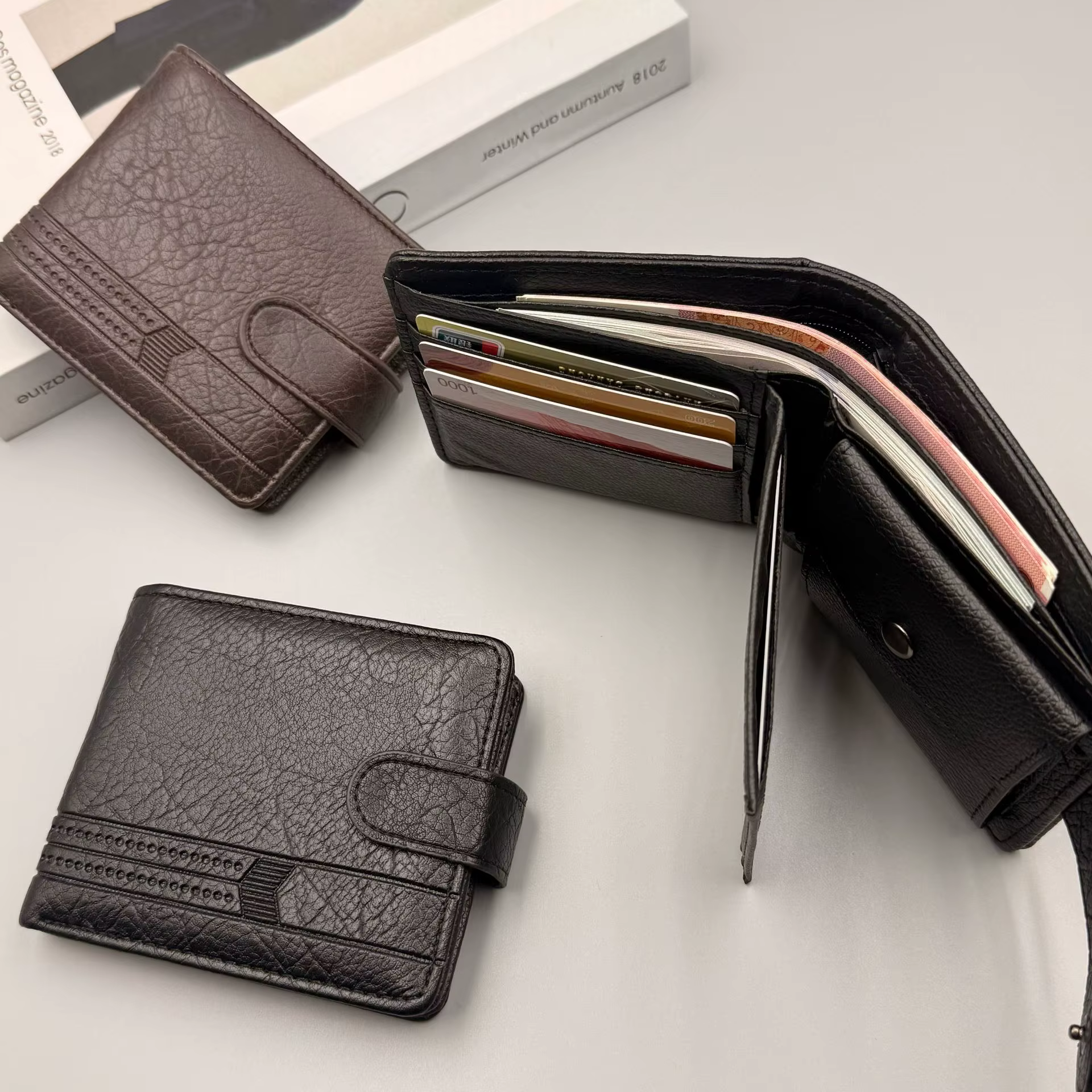 Portefeuille vintage pour homme en cuir