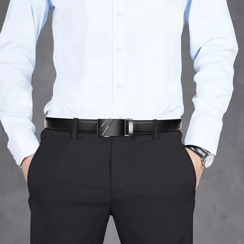 Ceinture en cuir PU pour hommes d'affaires