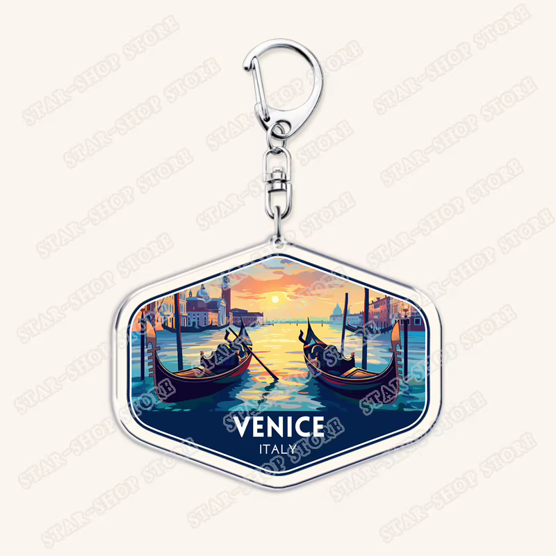 Porte-clés vintage souvenirs de voyage pour accessoires de sac