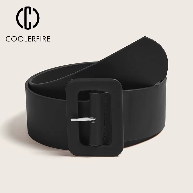 Ceinture large en cuir PU pour femmes
