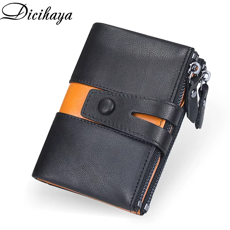 Portefeuille en cuir véritable pour homme