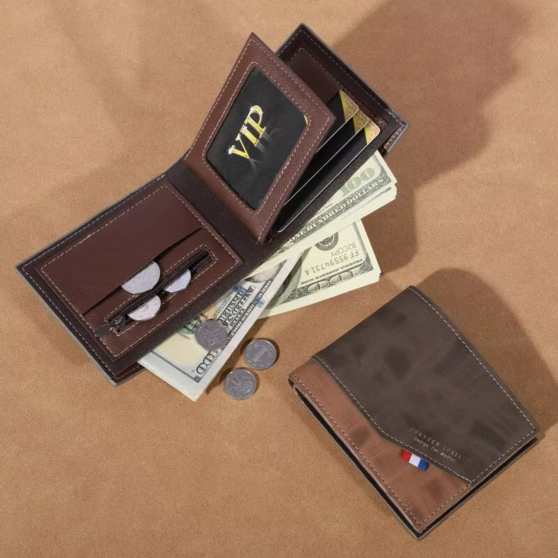 Portefeuille en cuir haute capacité pour hommes